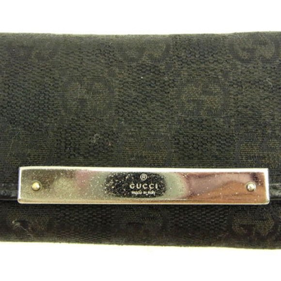 Authentic Gucci Key holder Key case GG Black Silver Woman - Picture 2 of 6